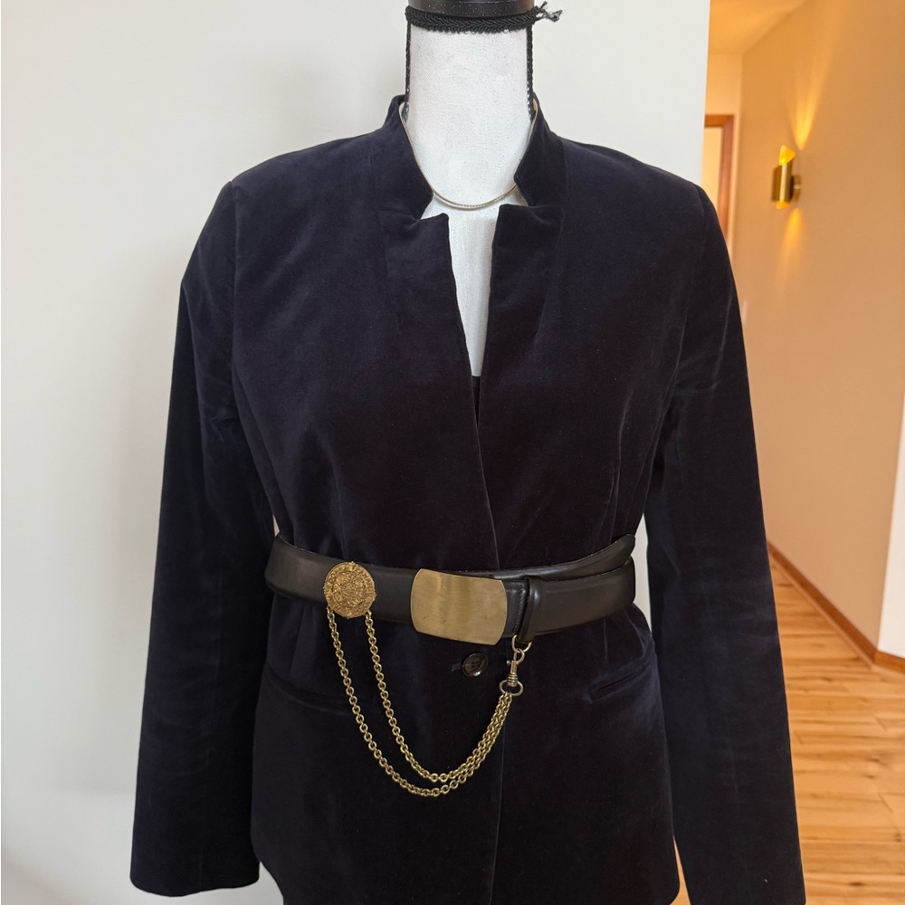 Banana Republic dark velvet navy blazer